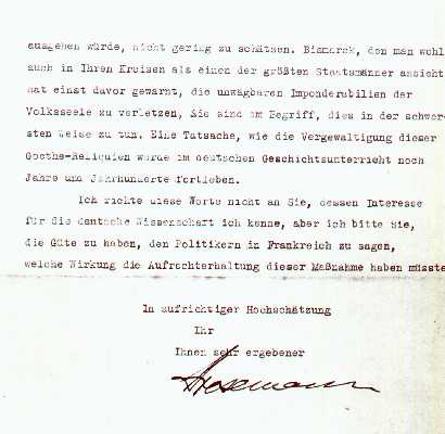 Lettre de Stresemann - page 3 * Brief von Stresemann - Seite 1