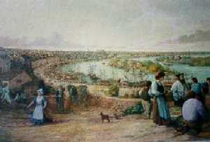 Nantes - Le Port vu de Ste Anne (peinture murale)